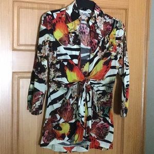 Butterfly tie front blouse sm